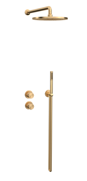 Toni Déca indbygningsbrusesæt i børstet massiv messing